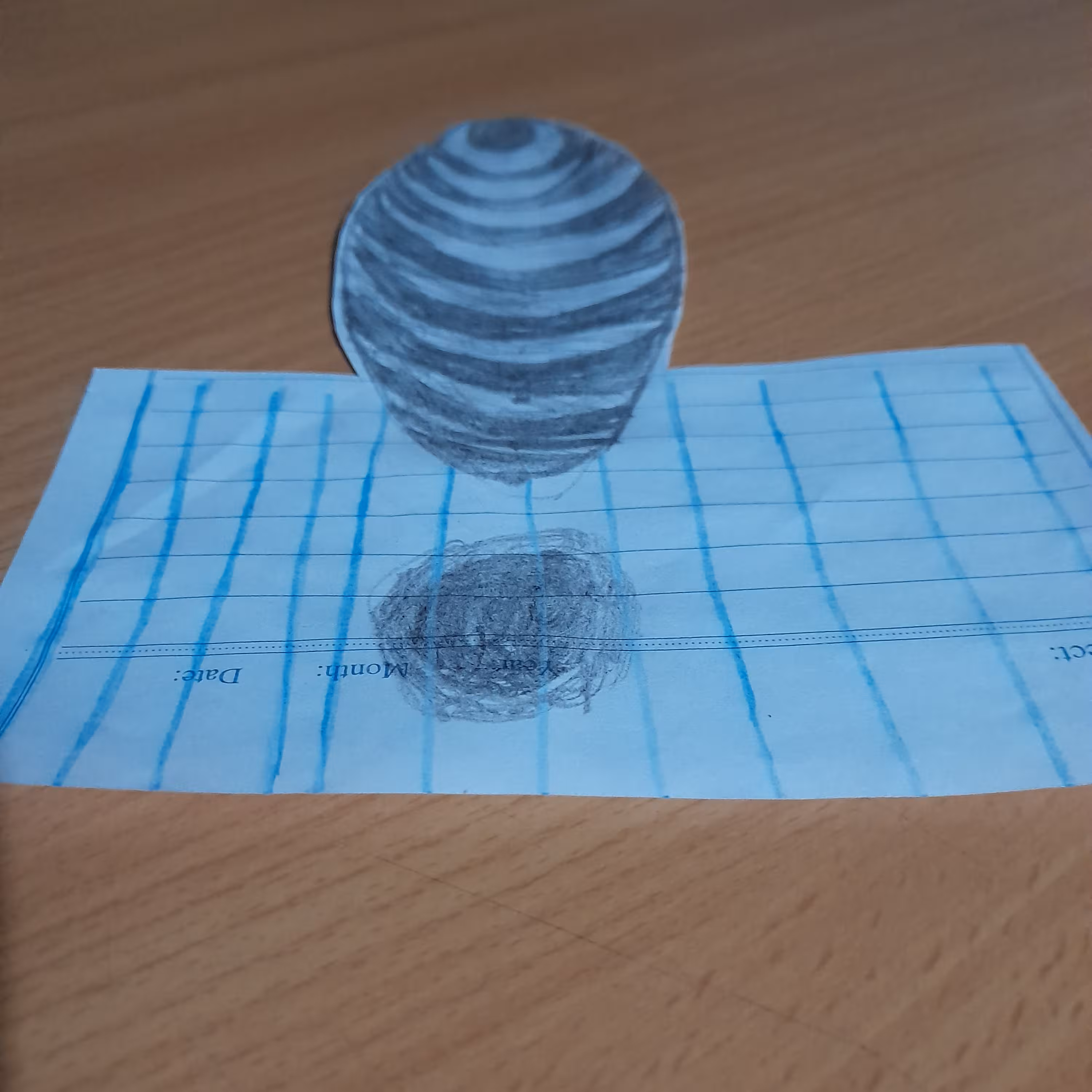 نقاشی  توپ راه راه سه بعدی