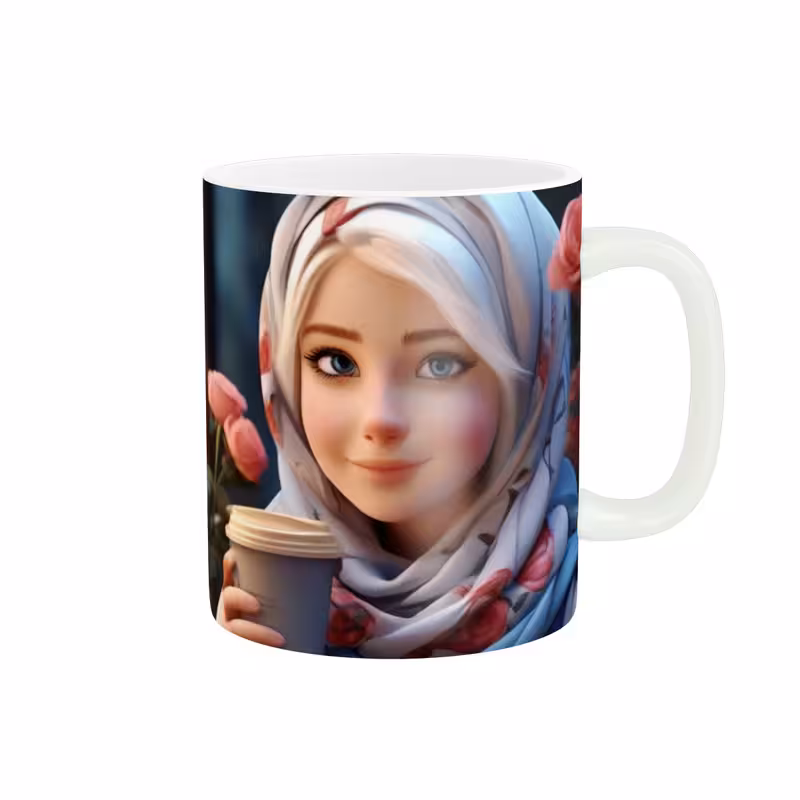 خرید ماگ-لیوان   فنجون قهوه و گل رز کد  1624