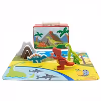 پازل دایناسور ها با کیف فلزی و وسایل کد KZ-12