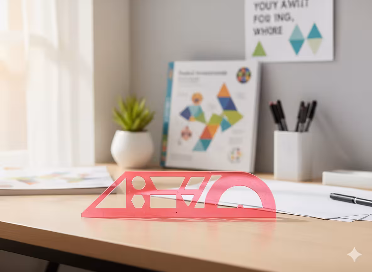 خط کش ژله ای نقاله دار رنگ قرمز 20 سانتی