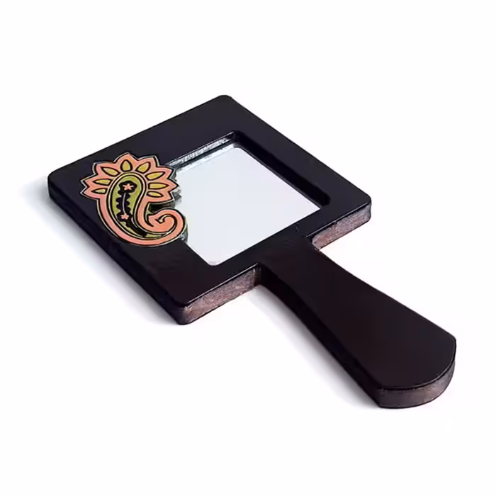 آینه دستی چوبی دستساز کد MH1010