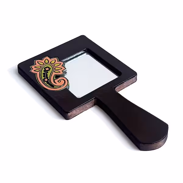 آینه دستی چوبی دستساز کد MH1010