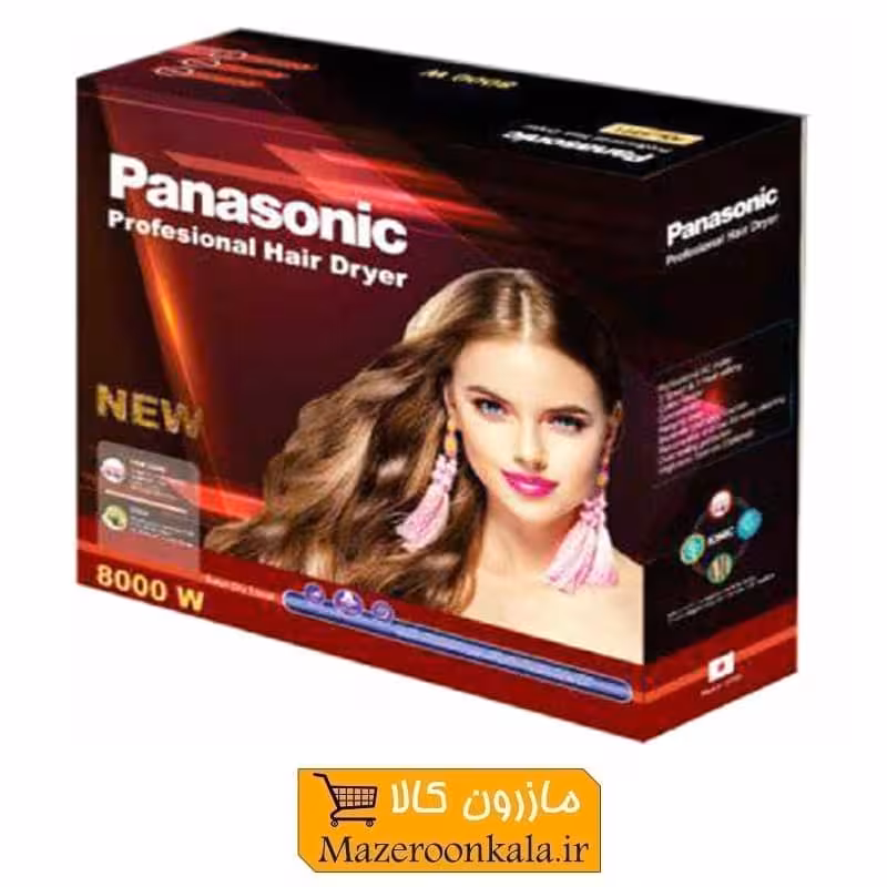 سشوار Panasonic پاناسونیک 8000 وات هدیه برس مو ZSS-001