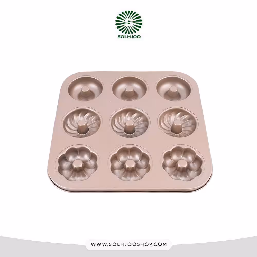 قالب تفلون دونات طلایی میکس 9 خانه