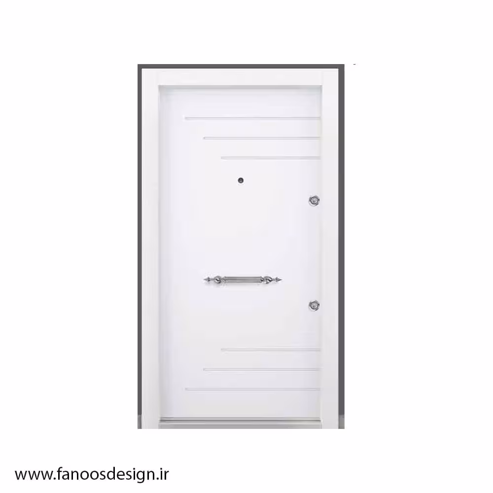 درب ضد سرقت سفید با روکش چوب ورودی کد 1331