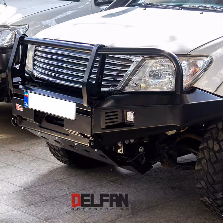 سپر جلو تویوتا هایلوکس ویگو دلفان با گارد پیچی روی سپر