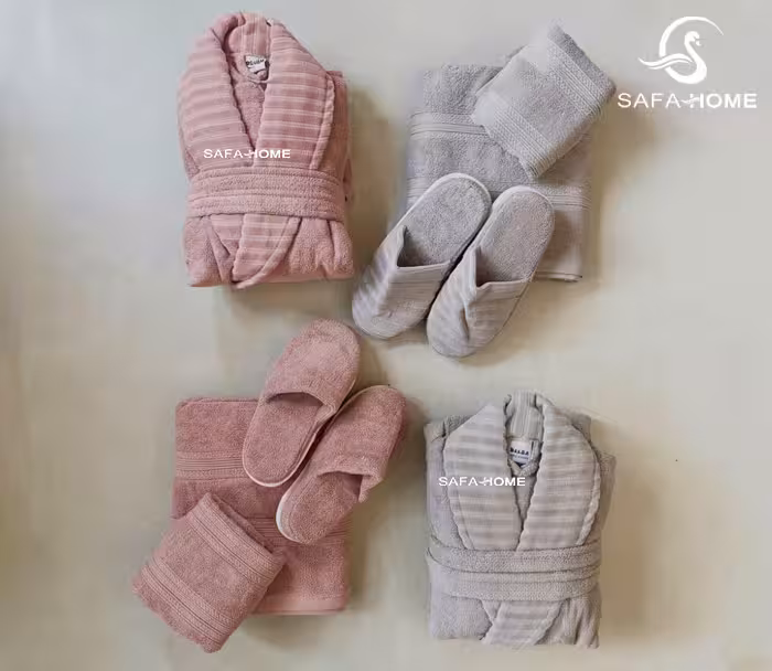 سرویس حوله عروس و داماد مدل دالورا طوسی کالباسی