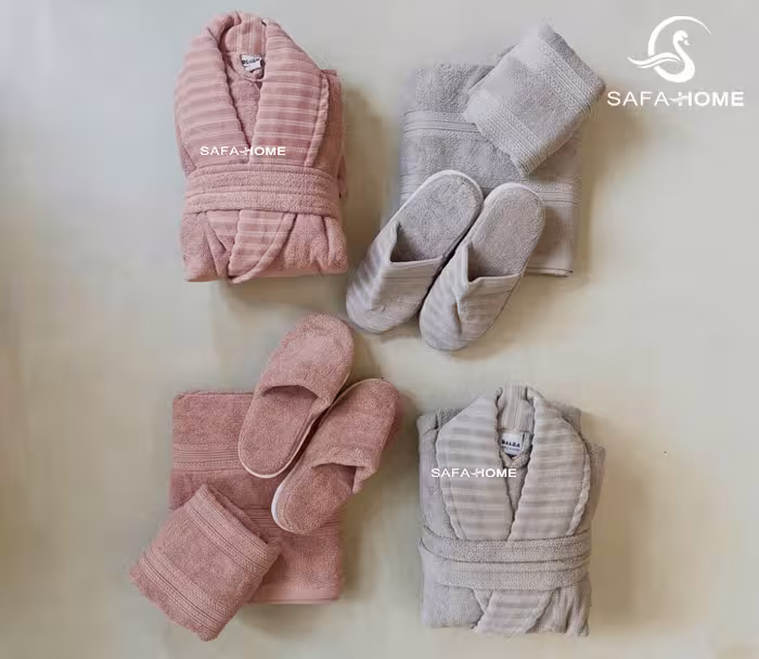 سرویس حوله عروس و داماد مدل دالورا طوسی کالباسی