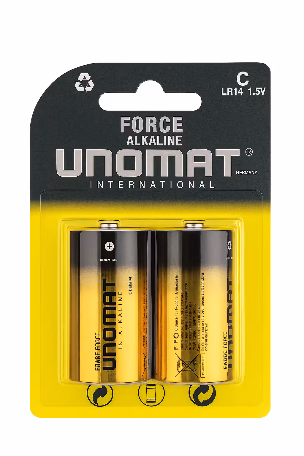 باتری سایز C یونومات مدل Force آلکالاین 1.5 ولت بسته 2 عددی