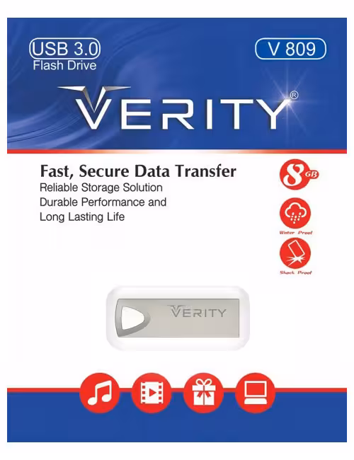 فلش مموری فلزی وریتی مدل V809 USB3 ظرفیت 8 گیگابایت