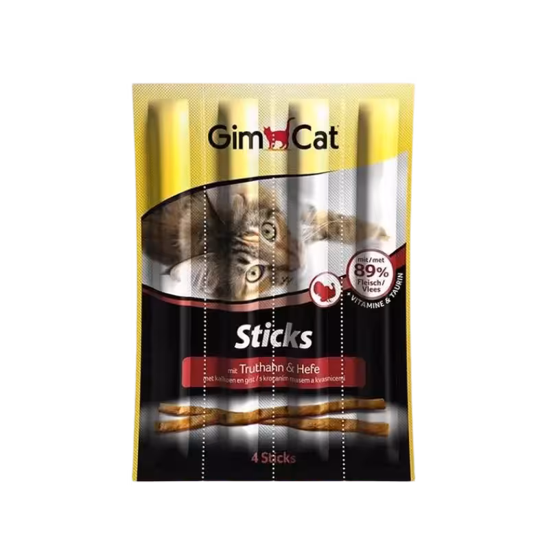 تشویقی اسنک مدادی گربه با طعم بوقلمون و خرگوش برند Gim cat جیم کت 4 عددی
