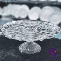قاب شیرینی اکوامارین پایه دار کادو نوری (4دک)