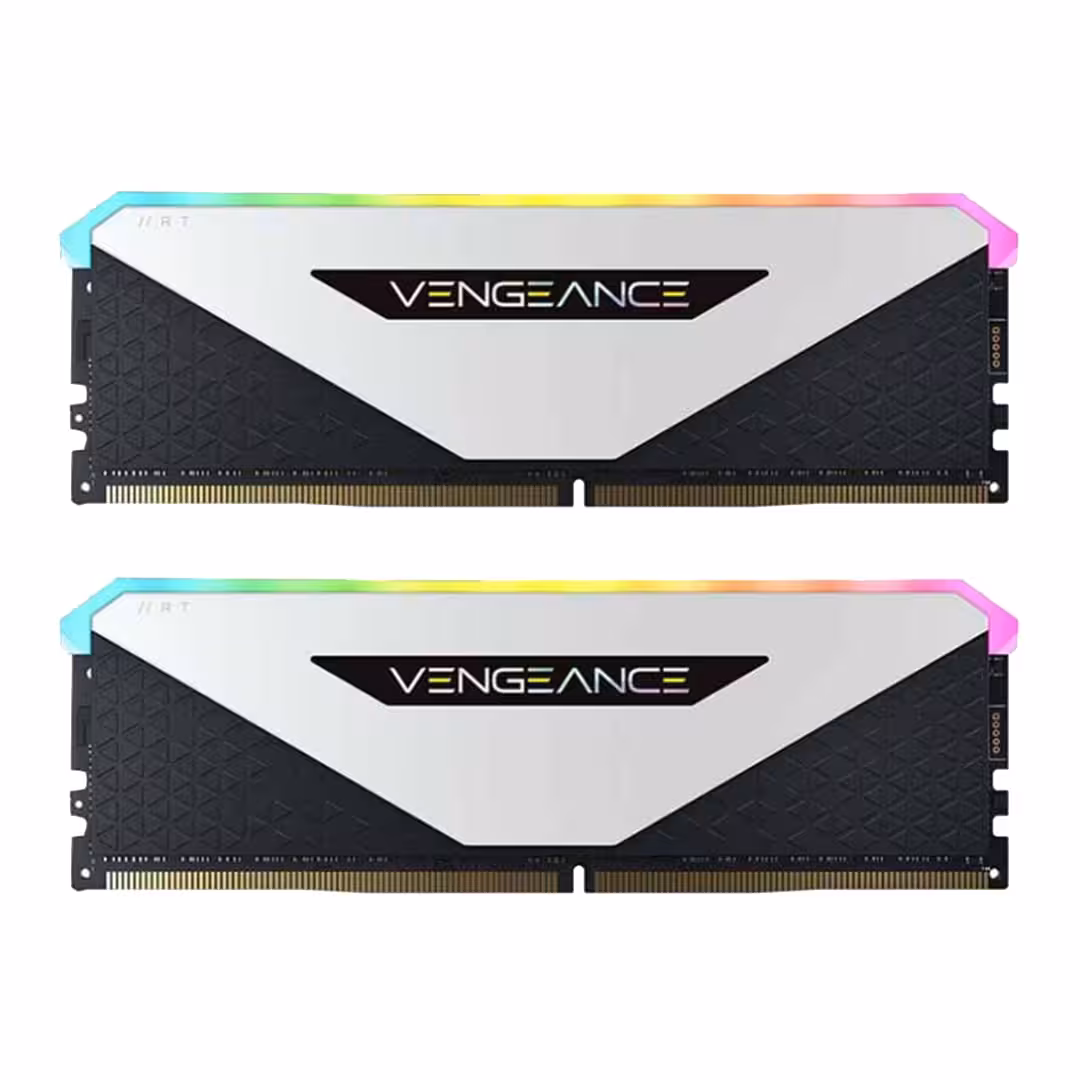 رم کورسیر VENGEANCE RGB RT White 16GB 8GBx2 3200 CL16