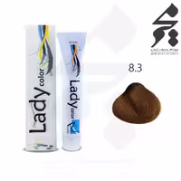 رنگ مو لیدی کالر Lady color شماره 8.3 حجم 100 میلی لیتر رنگ بلوند طلایی روشن