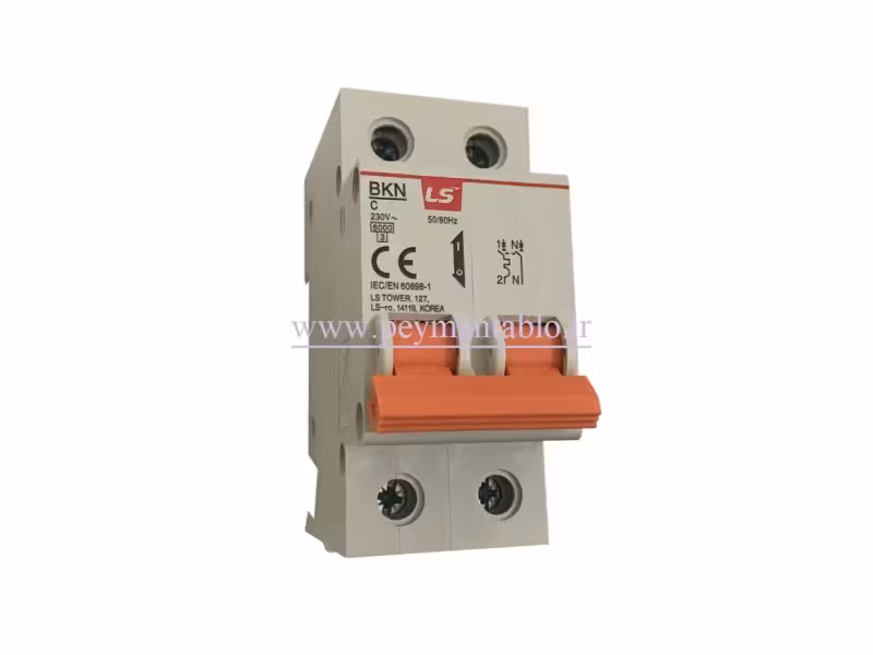 کلید مینیاتوری (mcb) دو پل / دو فاز 50 آمپر ، LS