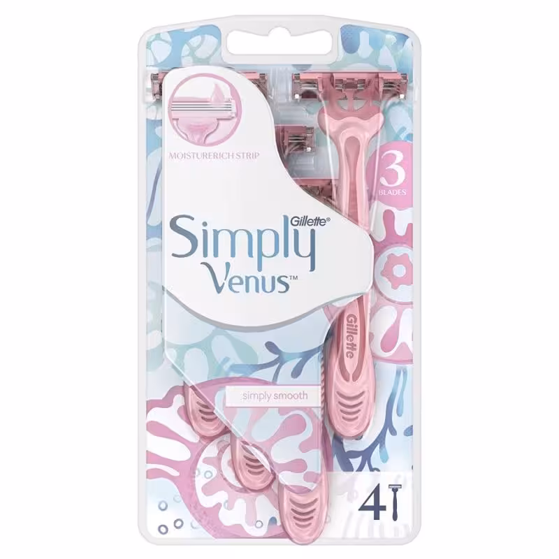 خود تراش ژیلت مدل Simply Venus 3 بسته 4 عددی