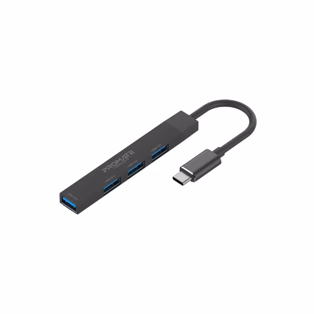 هاب و مبدل تایپ سی به 4 پورت USB-3 پرومیت مدل LiteHub-4