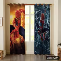 پرده پانچی مخمل چاپی پسرانه کد a  511