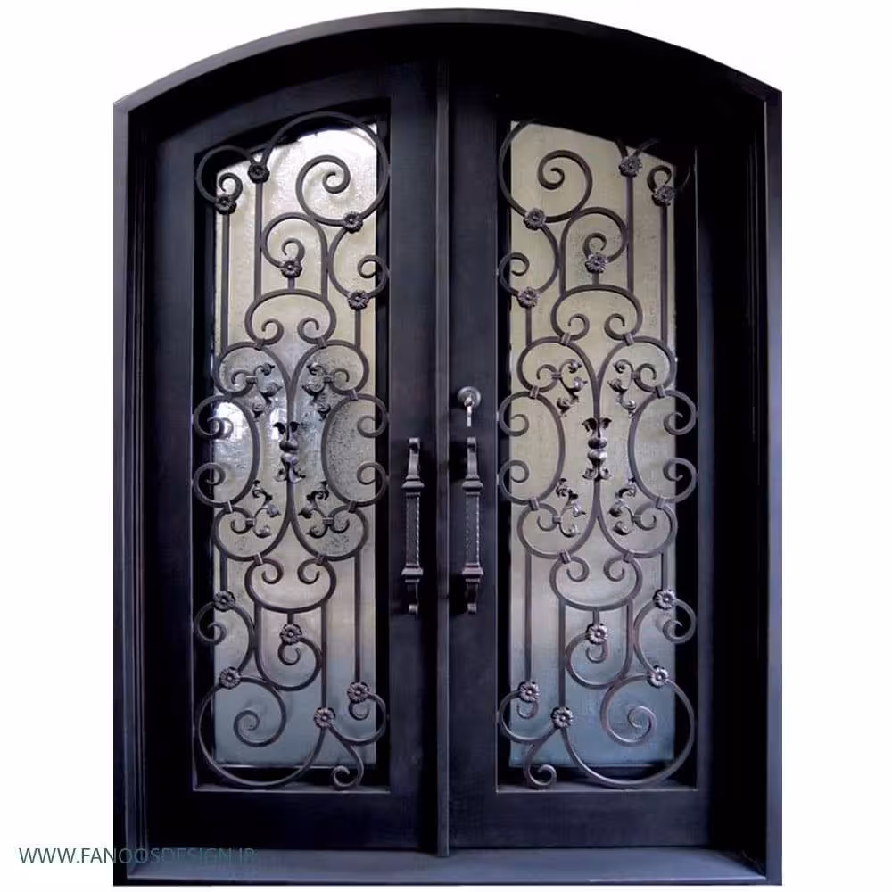 درب فرفورژه فلزی دو لنگه هلال مد 1148