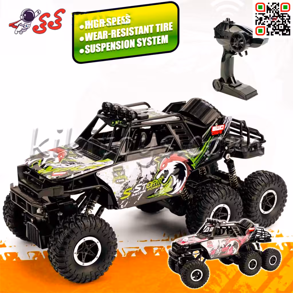 ماشین 6 چرخ کنترلی افرودی اسباب بازی ROCK CLIMBER 3688