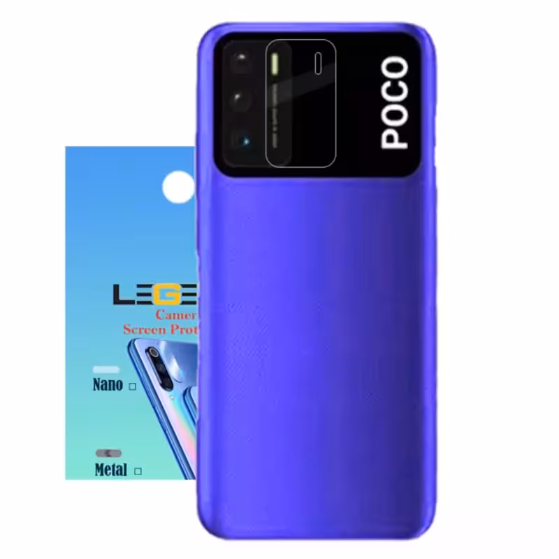 محافظ لنز دوربین لجند مدل نانو گلس مناسب برای موبایل شیائومی Poco M3