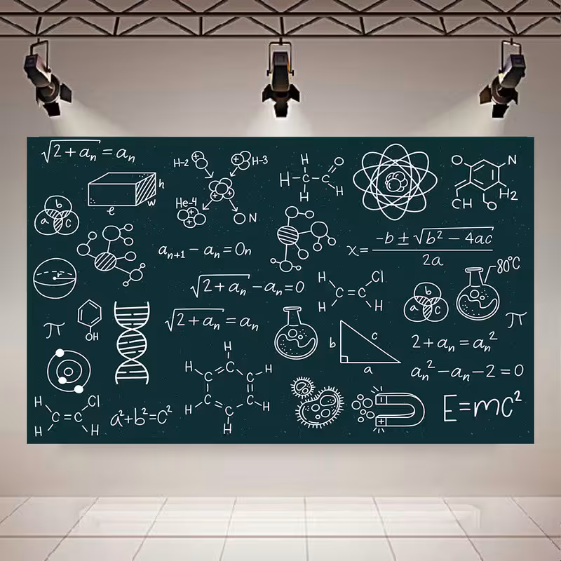 تابلو شاسی مخمل طرح شیمی و ریاضی مدل فرمول ها کد AR31292 | دنیای قاب