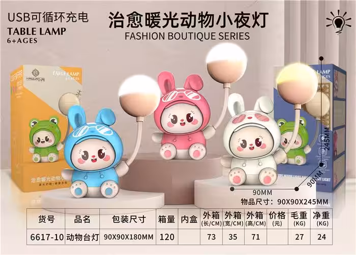چراغ رومیزی فانتزی چراغ خواب ، خرگوش چراغ مطالعه کوچک فانتزی