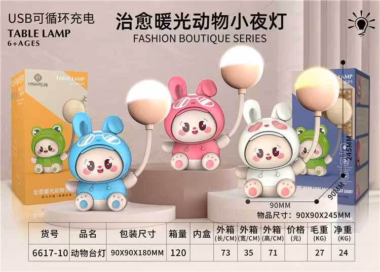 چراغ رومیزی فانتزی چراغ خواب ، خرگوش چراغ مطالعه کوچک فانتزی