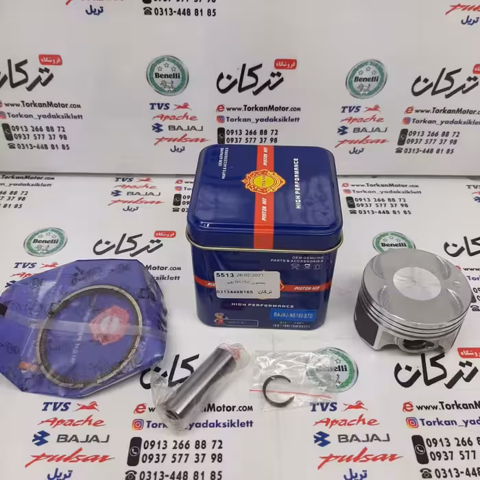 رینگ و پیستون ( پستان ) موتور پالس ns 150 ان اس تکنو ( سایز 0/100 )