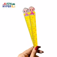 خط کش 15 سانتی چوبی دختر زرد کد5