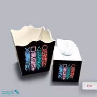 ست سطل و جا دستمال چوبی کودک طرح گیمر کد A1452