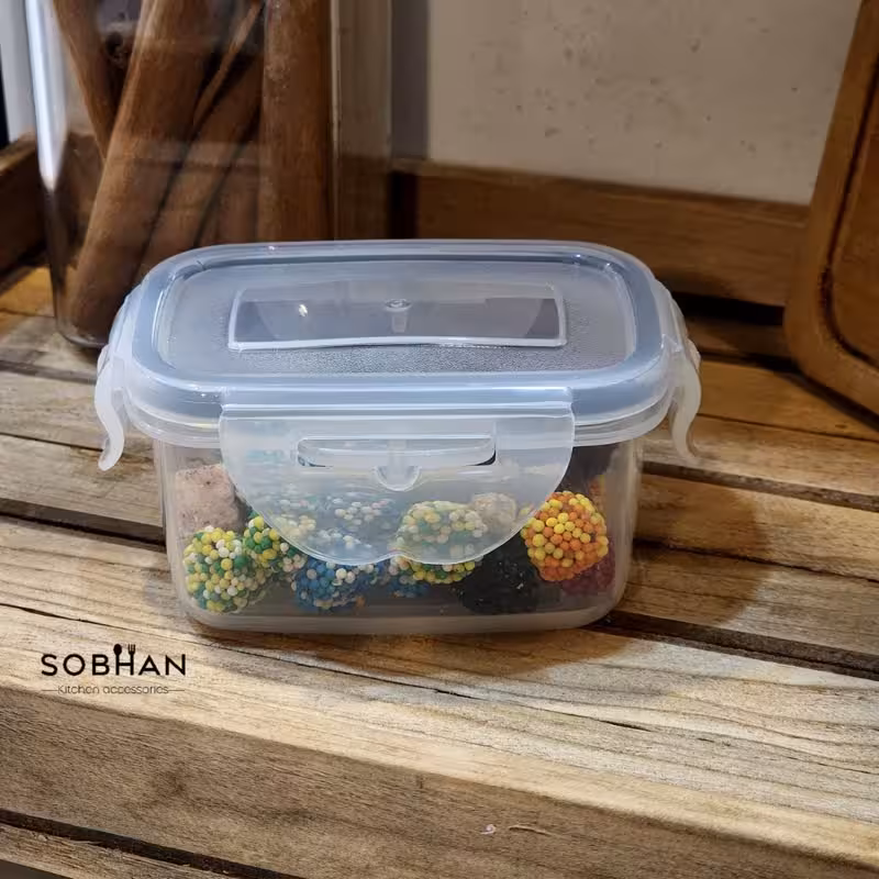 ظرف شیشه ای 180 میل مستطیل لیمون