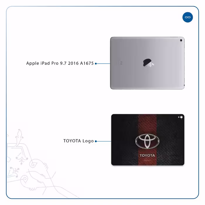 برچسب پوششی ماهوت مدل TOYOTA-Logo مناسب برای تبلت اپل iPad Pro 9.7 2016 A1675