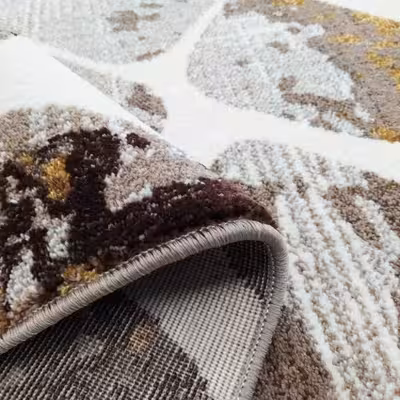 فرش ماشینی ساوین طرح وینتیج گندم زمینه کرم