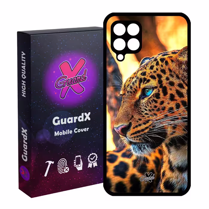 کاور گارد ایکس طرح پلنگ مدل Glass10237 مناسب برای گوشی موبایل سامسونگ Galaxy A22 4G