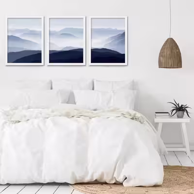 تابلو مدل دکوراتیو کوهستان کد YF2367 مجموعه 3 عددی