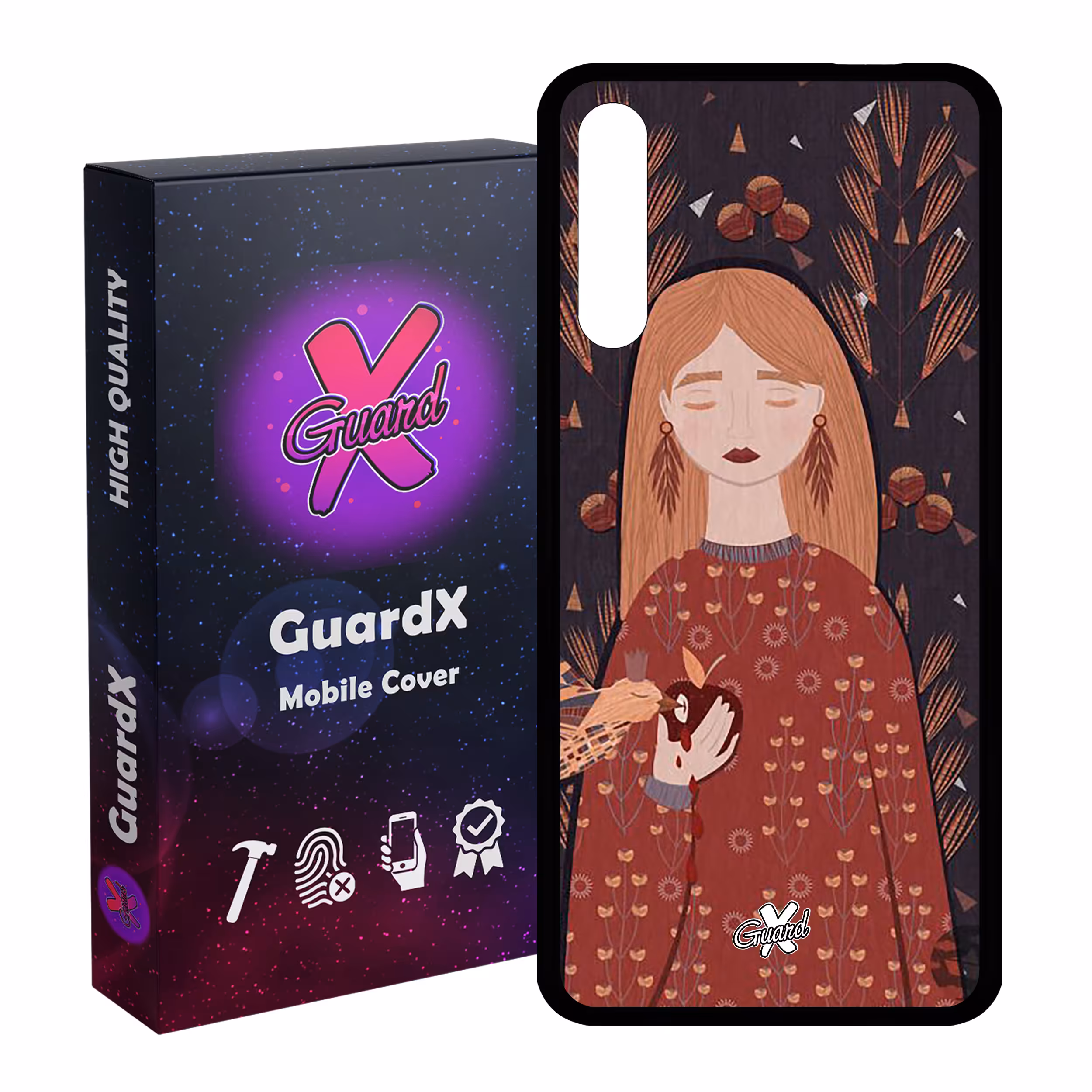 کاور گارد ایکس طرح دختر مدل Glass10413 مناسب برای گوشی موبایل آنر 9X Pro