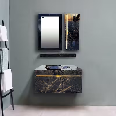  ست کابینت و روشویی سیتکا مدل GL-003/80 به همراه آینه و باکس و اتاژور