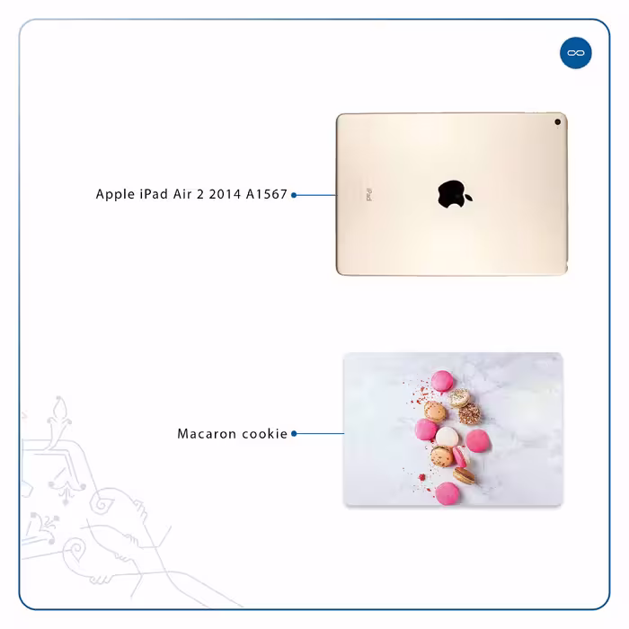 برچسب پوششی ماهوت مدل Macaron cookie مناسب برای تبلت اپل iPad Air 2 2014 A1567