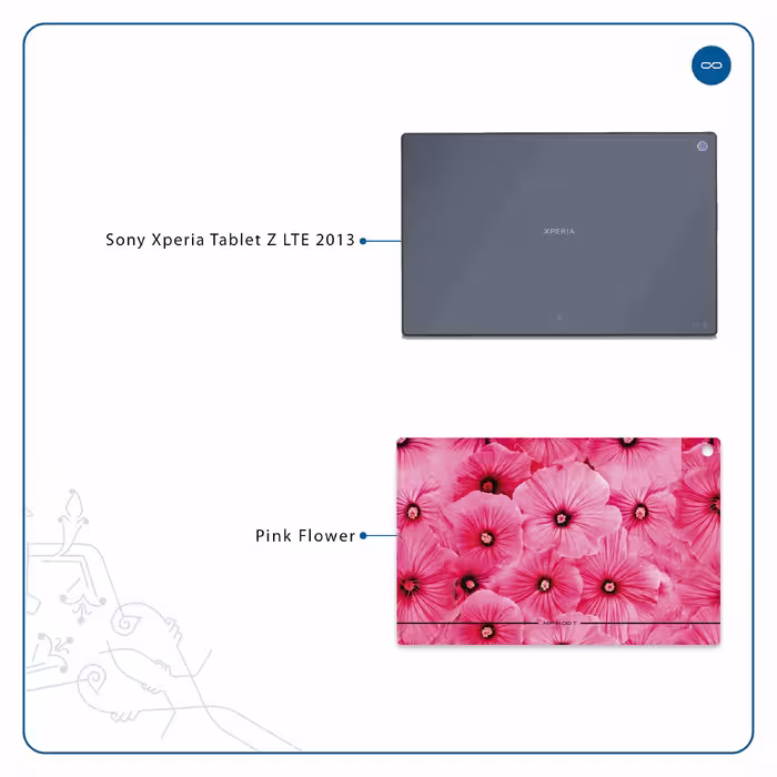 برچسب پوششی ماهوت مدل Pink-Flower مناسب برای تبلت سونی Xperia Tablet Z LTE 2013