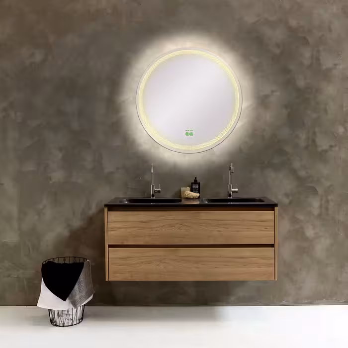 آینه گلسموند مدل دایره آرایشی بک لایت هوشمند کد CBLBSM