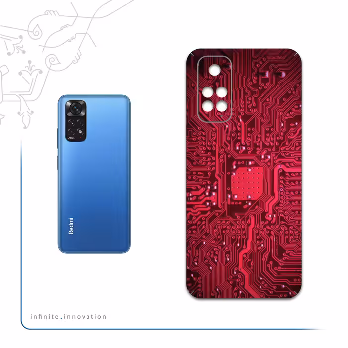 برچسب پوششی ماهوت مدل Red-Printed-Circuit-Board مناسب برای گوشی موبایل شیائومی Redmi Note 11