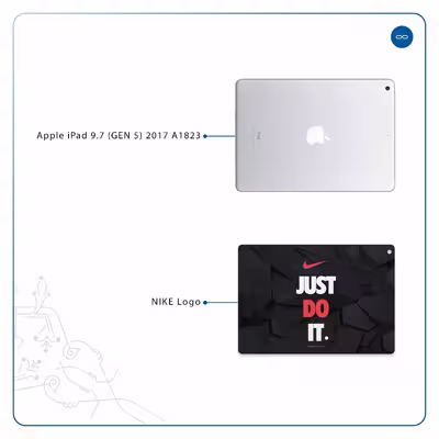 برچسب پوششی ماهوت مدل NIKE-Logo مناسب برای تبلت اپل iPad 9.7 (GEN 5) 2017 A1823