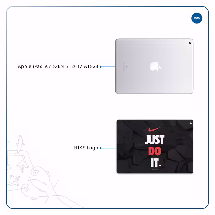 برچسب پوششی ماهوت مدل NIKE-Logo مناسب برای تبلت اپل iPad 9.7 (GEN 5) 2017 A1823