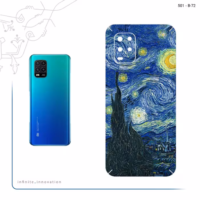 برچسب پوششی ماهوت مدل The Starry Night of van Gogh مناسب برای گوشی موبایل شیائومی Mi 10 Lite 5G