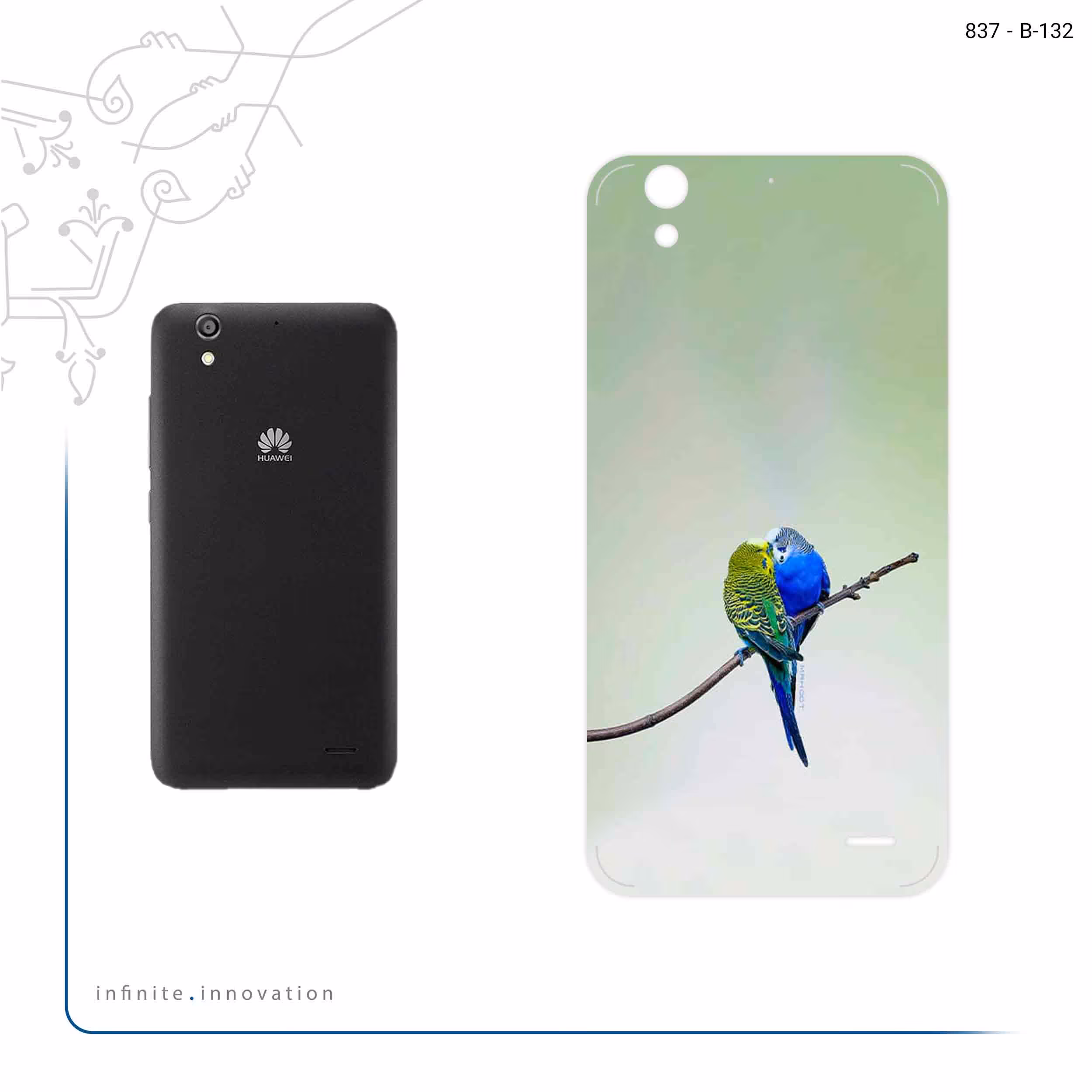 برچسب پوششی ماهوت مدل Lovebird مناسب برای گوشی موبایل هوآوی Ascend G630