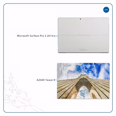 برچسب پوششی ماهوت مدل AZADI-Tower مناسب برای تبلت مایکروسافت Surface Pro 3 2014