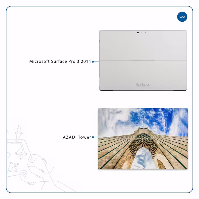 برچسب پوششی ماهوت مدل AZADI-Tower مناسب برای تبلت مایکروسافت Surface Pro 3 2014