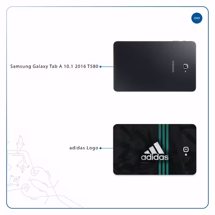 برچسب پوششی ماهوت مدل adidas-Logo مناسب برای تبلت سامسونگ Galaxy Tab A 10.1 2016 T580