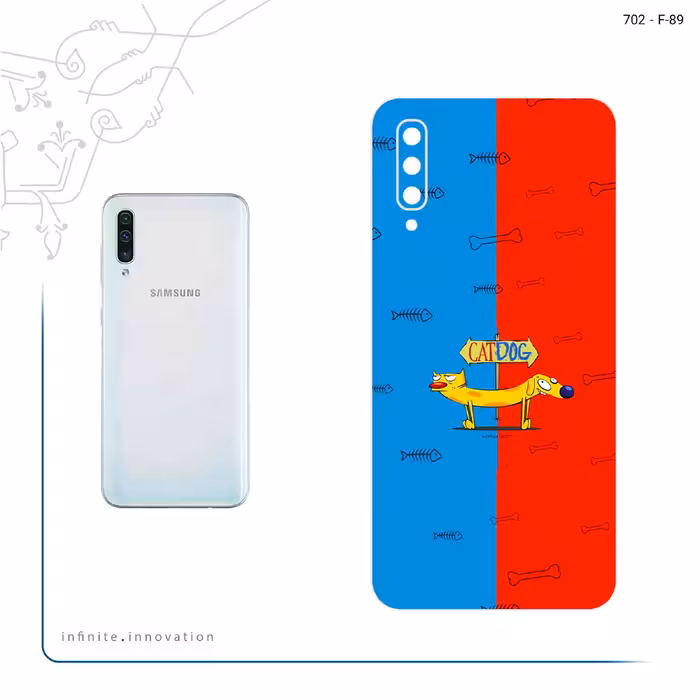 برچسب پوششی ماهوت مدل CatDog مناسب برای گوشی موبایل سامسونگ Galaxy A50